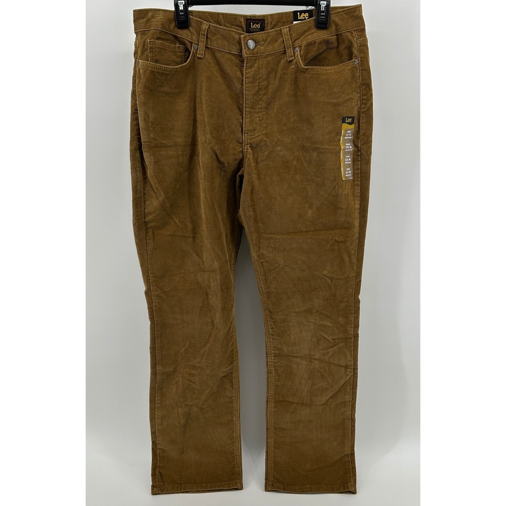 Lee Corduroy Pants Glazed Ginger Brown‎ Straight Leg Women 16 Medium NWT Casual